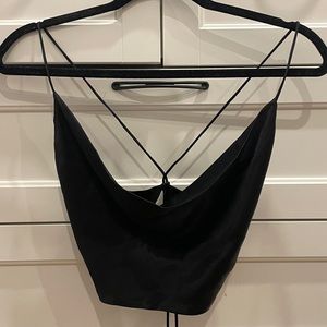 Zara silk backless top